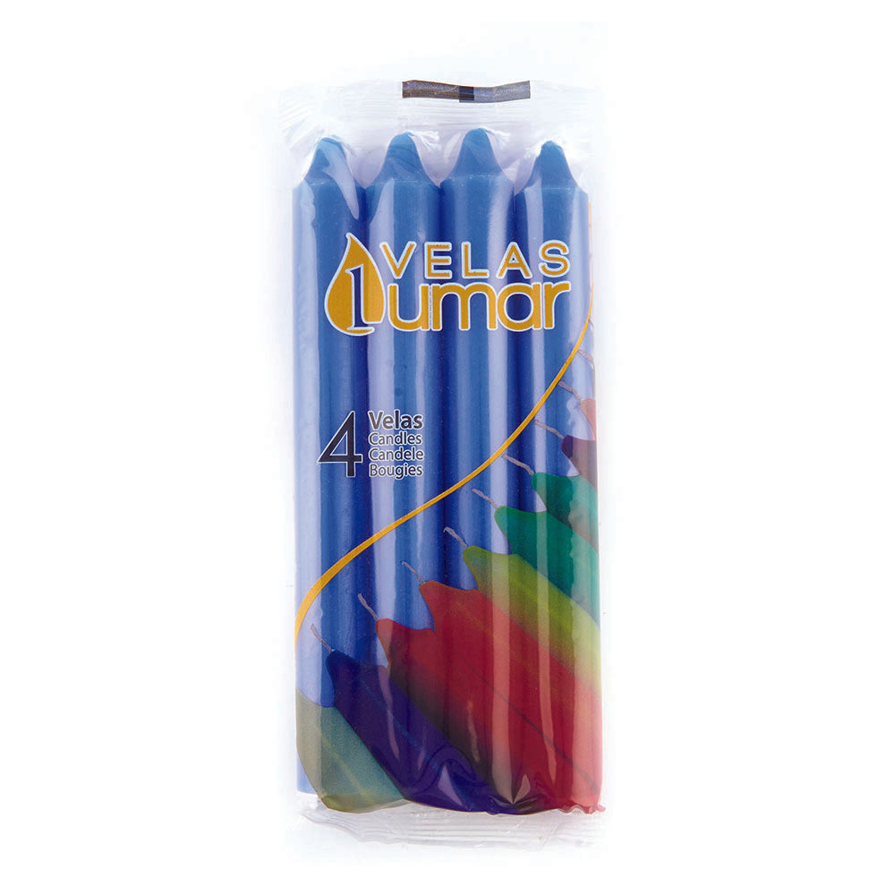 Pack 4 velas cilíndricas azules