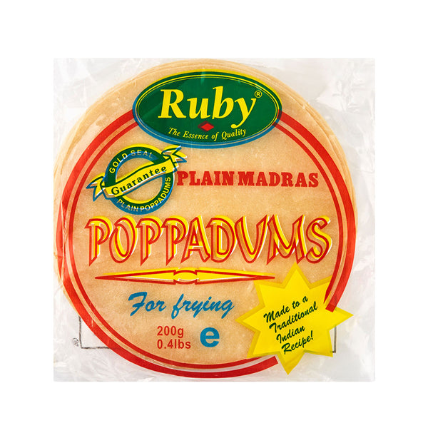 Plain madras papadums 200g