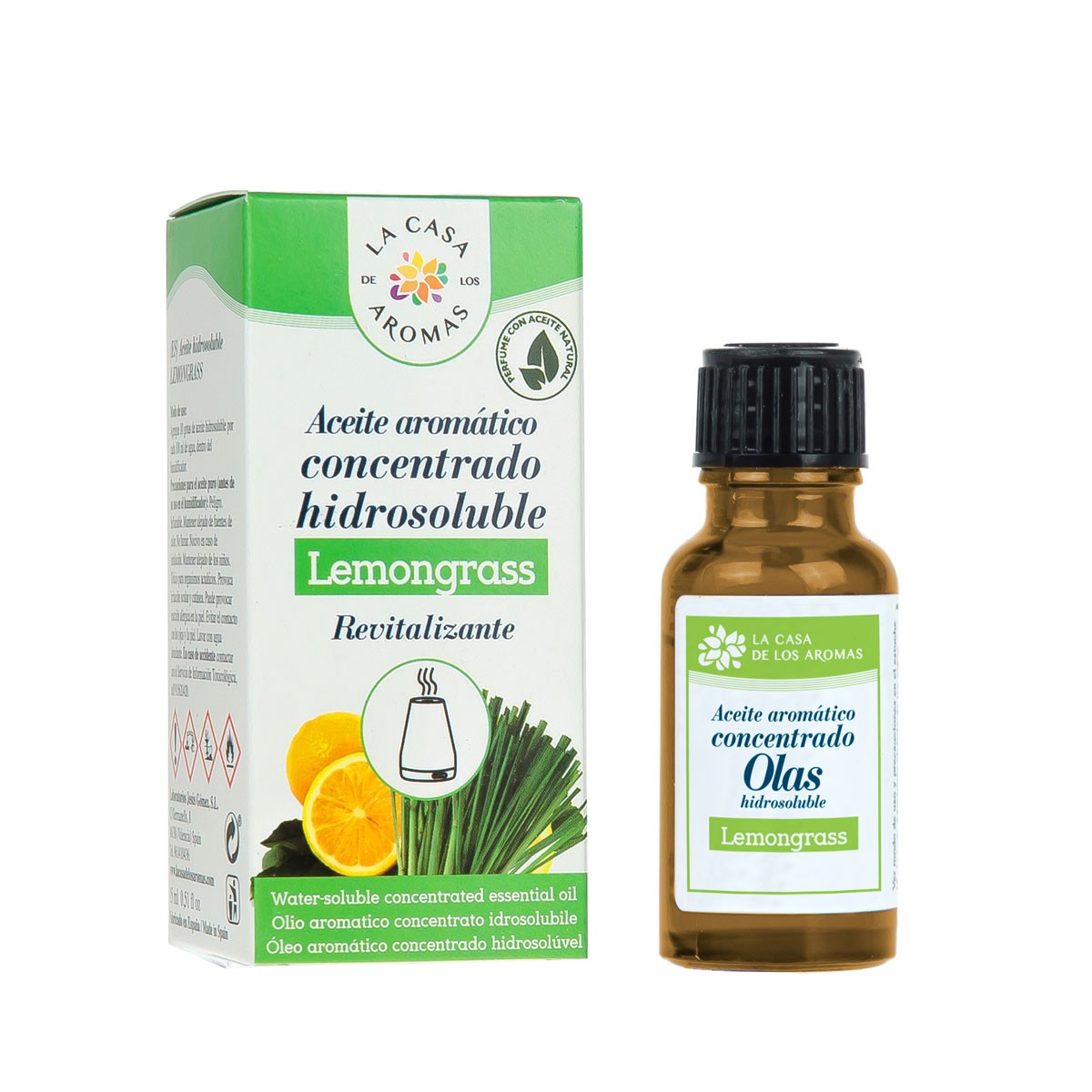Aceite aromático hidrosoluble lemongrass 15 ml