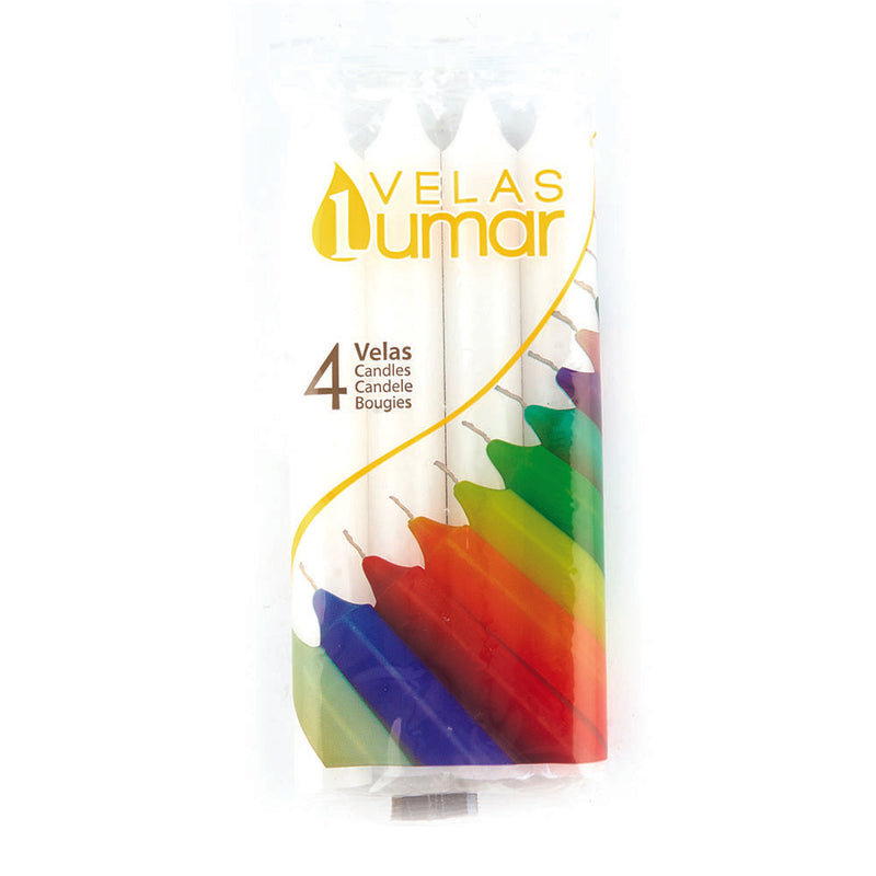 Pack 4 velas cilíndricas blancas