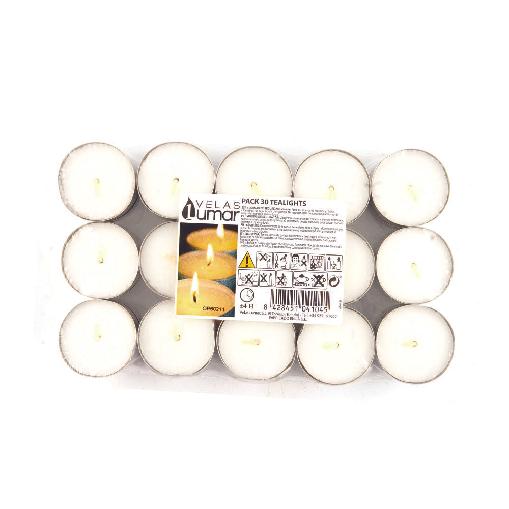 Pack 30 velas blancas