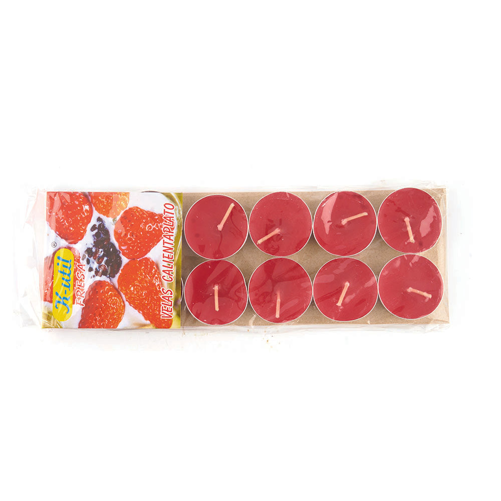 Velas calientaplato rojas 12 unidades